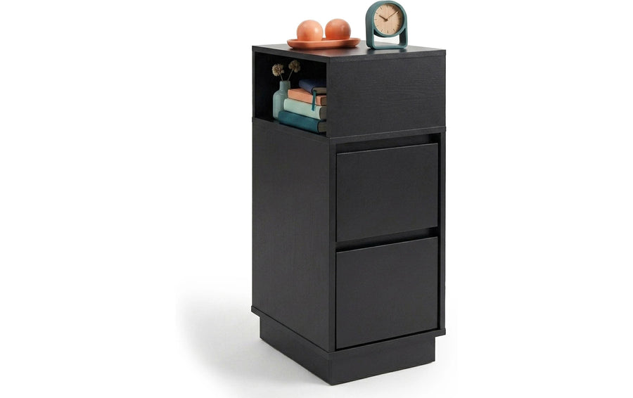 Nachttisch 24 x 64 cm Schwarz von relaxdays