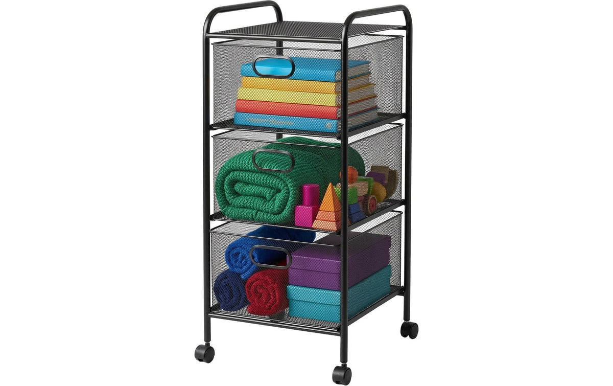 Küchenwagen Rollregal 33x63x31.5 cm Schwarz von relaxdays