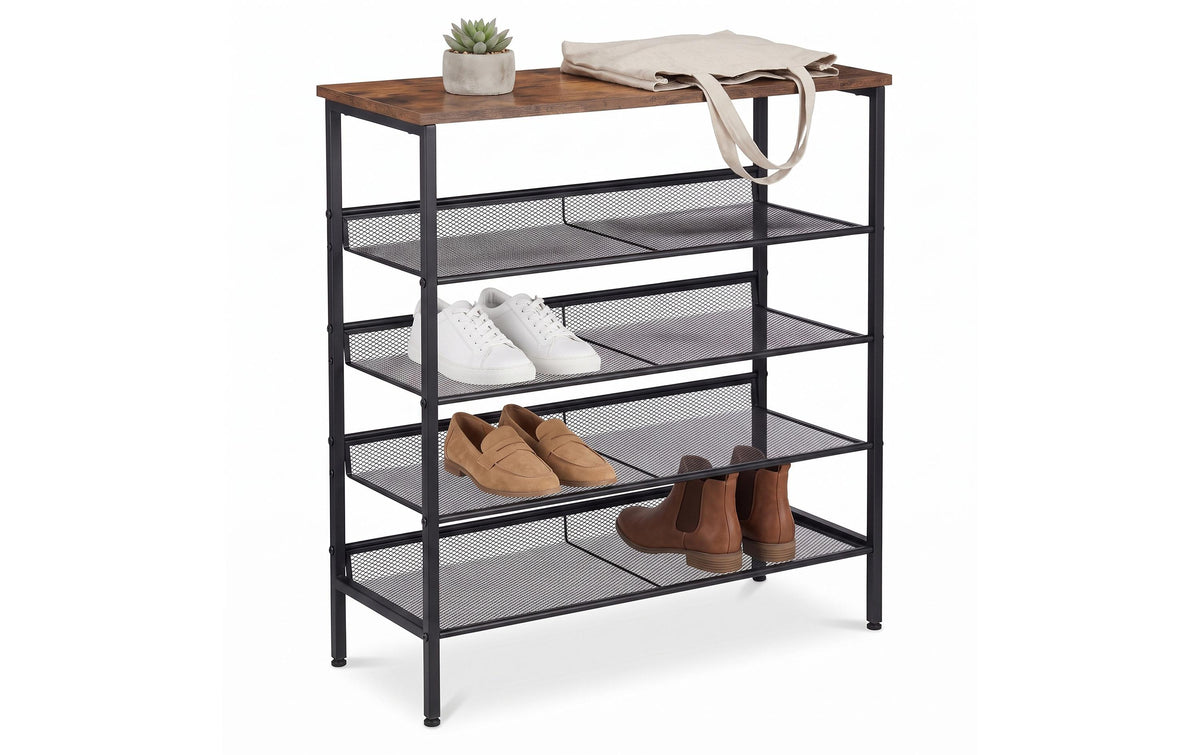 Schuhregal 75x81 cm Schwarz-Braun von relaxdays