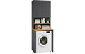 Waschmaschinenüberbauregal 68 x 188.5 cm Braun/Grau relaxdays