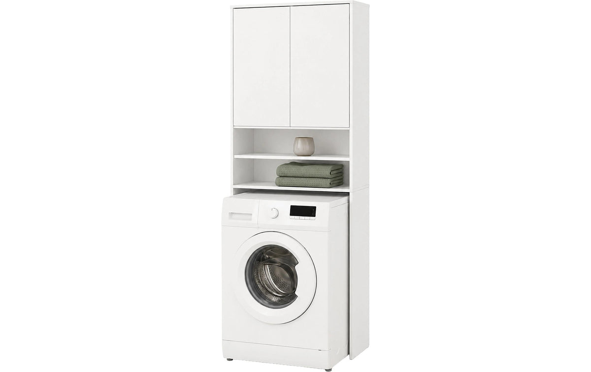 Relaxdays Waschmaschinenregal 63,5 x 174 cm Weiss