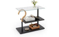 Beistelltisch 60 x 50 cm Schwarz Braun Transparent relaxdays