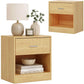 relaxdays Nachttisch 39 x 41 cm, Weiss/Braun, 2er Set
