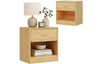 Nachttische 39x41 cm Weiss/Braun 2er Set relaxdays