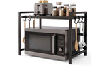 Relaxdays Mikrowellenständer Ausziehbar Schwarz 32–65 cm