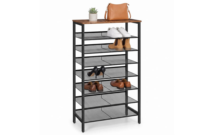 Schuhregal 75x137 cm Schwarz Braun relaxdays