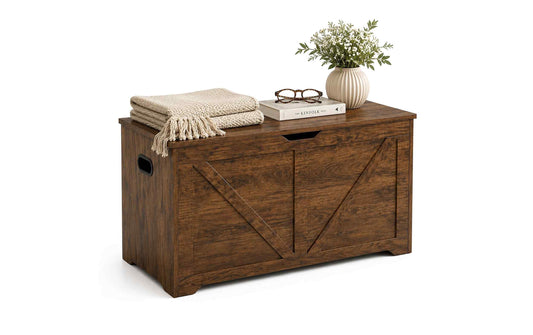 Relaxdays Aufbewahrungstruhe 100 x 46 cm Braun