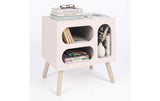 relaxdays Nachttisch 45 x 45 cm Braun/Weiss