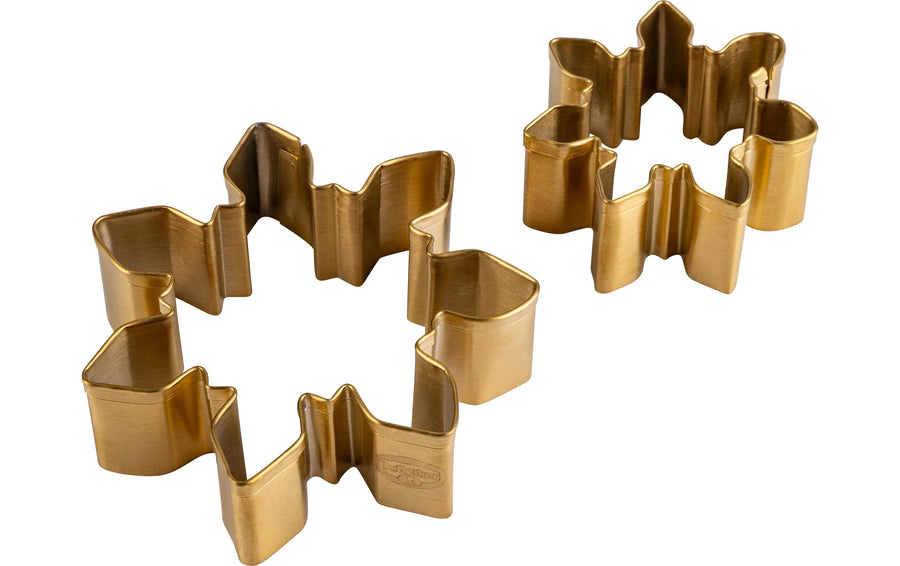Dr.Oetker Schneeflocken-Ausstechformen Edelstahl Mattgold Ø 6.5 cm