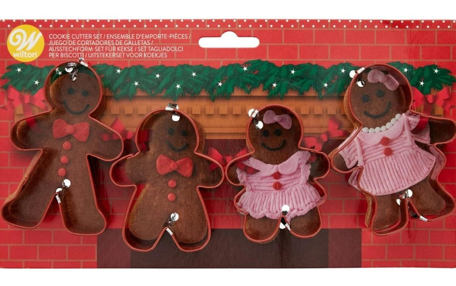 BackshopSchweiz Ausstechformen Lebkuchen Familie Set Edelstahl, 4-teilig