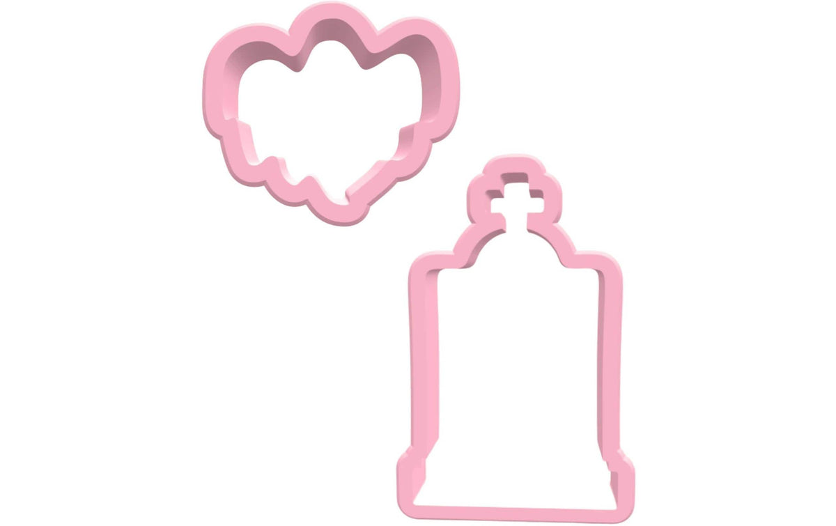 BackshopSchweiz Ausstechformen Set – Geist und Grabstein 1 Stück, Rosa