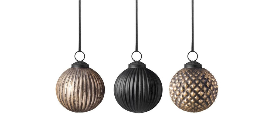 Villeroy & Boch Christmas Kugeln 3tlg. Schwarz