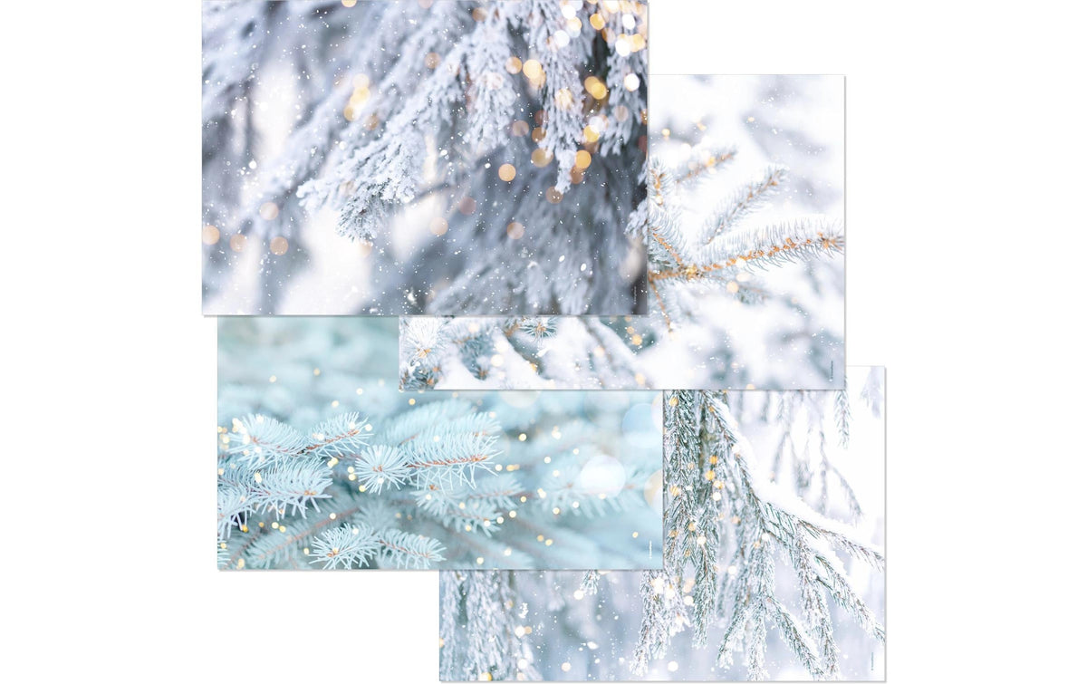 Trendform Tischset Papiertischset SNOWY PINES 4 Sujets à 12 Blatt