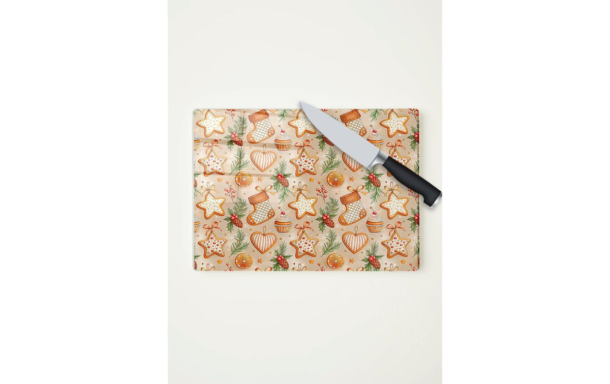 Holz Schneidebrett Hermia XMAS 20x30 cm Mehrfarbig