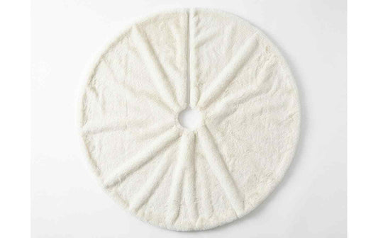 Cremefarbene Weihnachtsbaumdecke mit Öffnung und radialen Falten