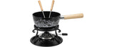 Nouvel Fondue-Set 5 Teile, Schwarz/Silber/Weiss