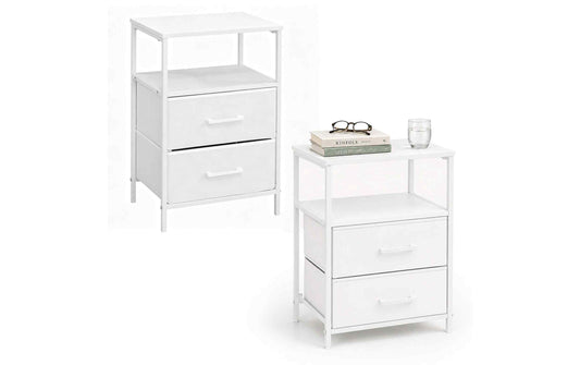 relaxdays Nachttisch 2er Set 38 x 61 cm Weiss