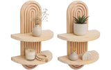 Relaxdays Boho-Wandregale 2er-Set Hellbraun