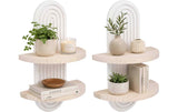 Relaxdays Wandregal Boho 2er-Set Hellbraun/Weiss
