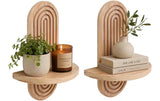 Relaxdays Wandregale Boho 2er-Set Hellbraun