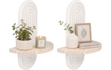 Relaxdays Wandregal Boho 2er-Set Hellbraun/Weiss