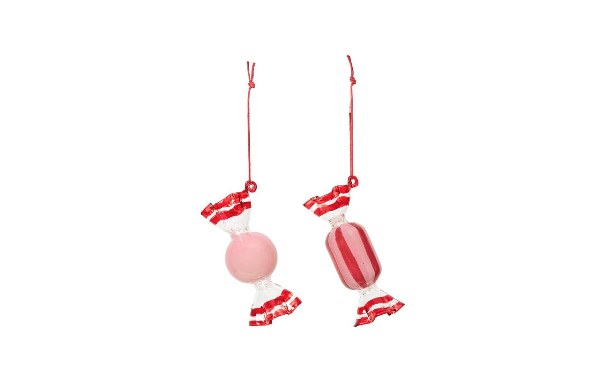 Weihnachtsschmuck BC Candy Ornament Aufhänger Dusty Pink/Rot 6 Stück