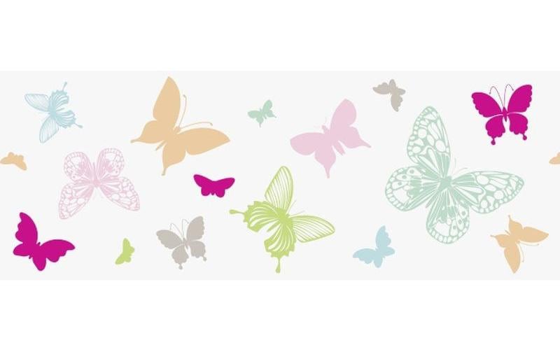 Heyda Fensterbild Butterflies 1 Stück, Grün/Pink/Rosa/Mint