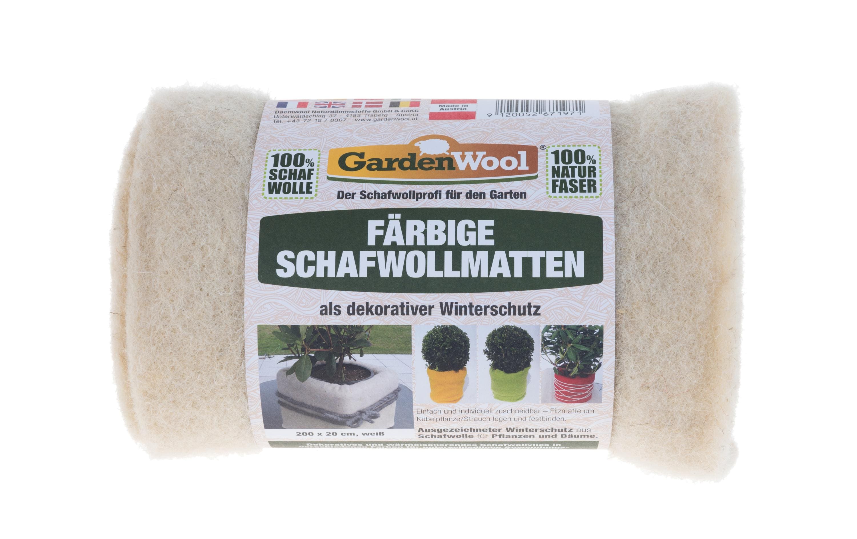 GardenWool Winterschutzmatte farbig weiss 200 x 20 x 0.5 cm, 300g/m2