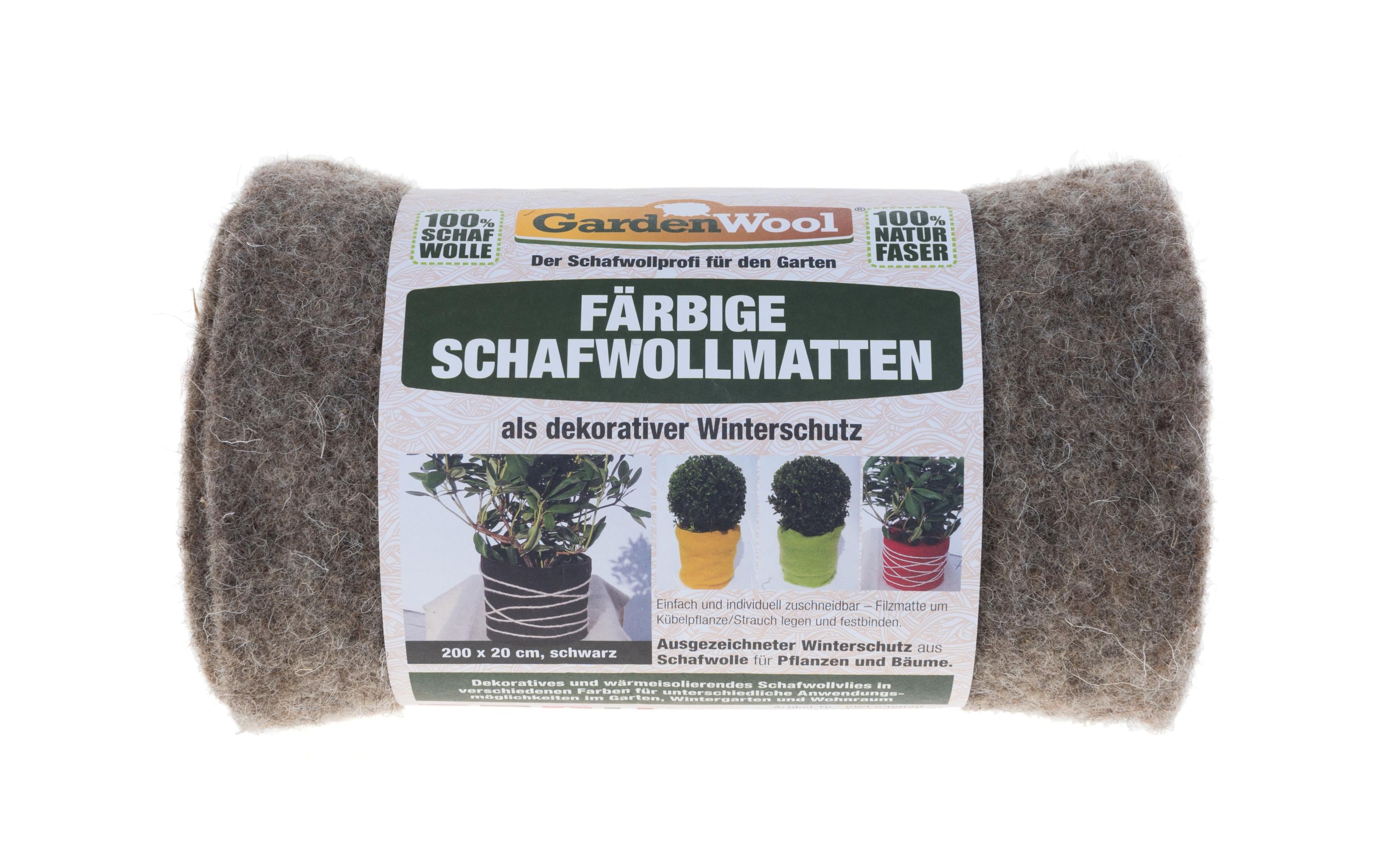 GardenWool Winterschutzmatte farbig schwarz 200 x 20 x 0.5 cm, 300g/m2