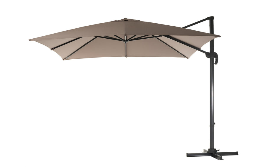 COCON Sonnenschirm Aluminium hängend Taupe 300x300 cm Garteneinrichtung COCON
