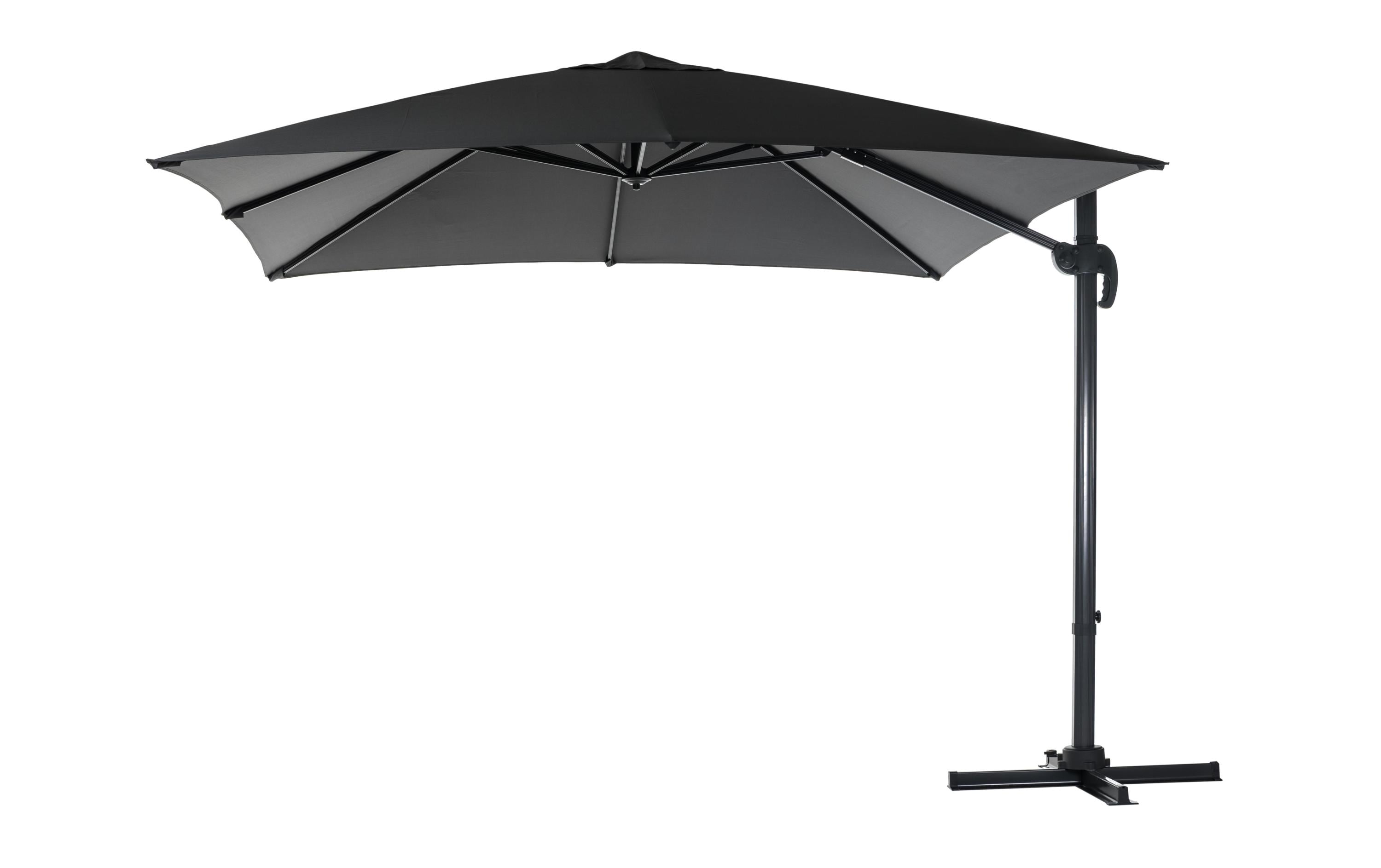 COCON hängender Sonnenschirm Aluminium grau 300 cm Garteneinrichtung COCON