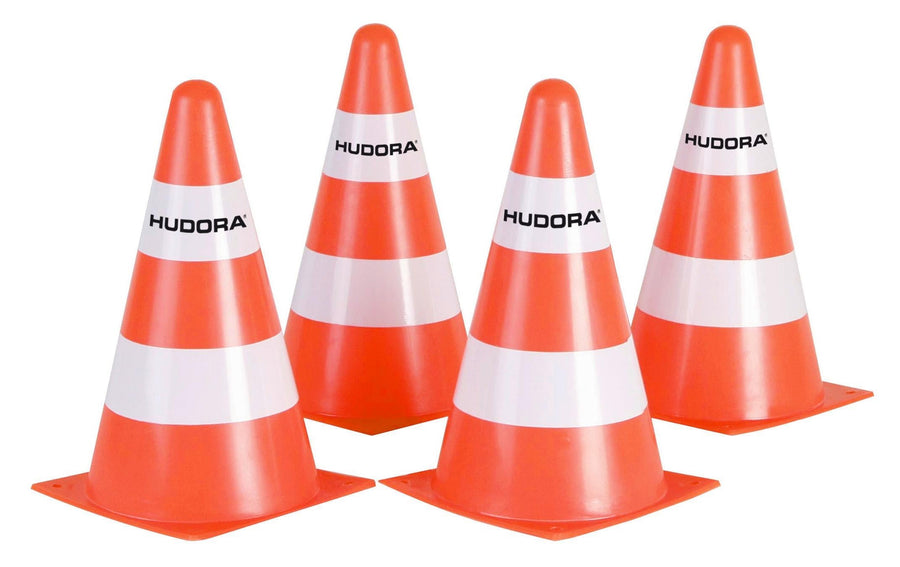 Hudora Pylone Kunststoff Orange-Weiß 4 Stück für Sport Sport & Freizeit > Freizeit > Zubehör Hudora