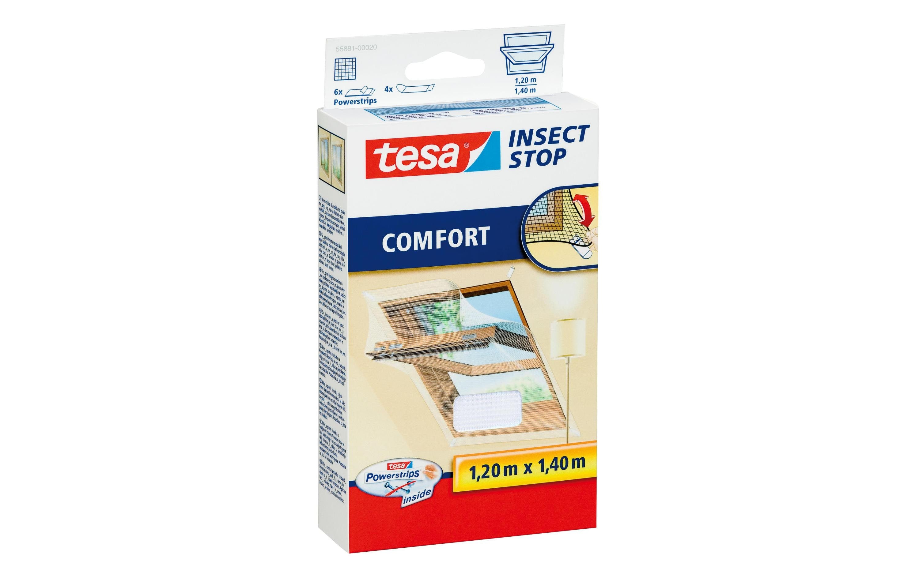 tesa Fliegengitter Dachfenster 120 cm x 140 cm Insektenschutz Garteneinrichtung tesa