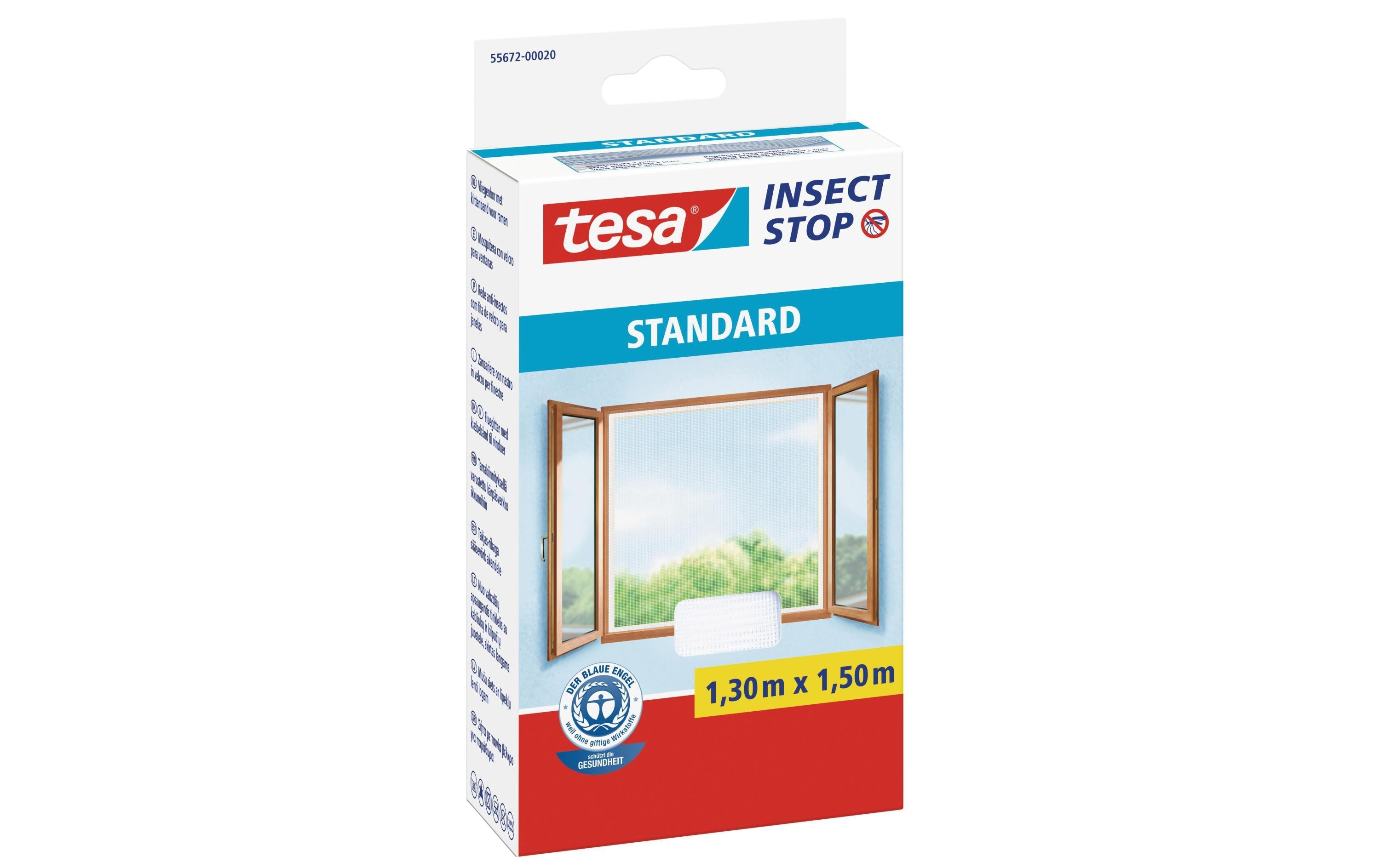tesa Fliegengitter für Fenster Weiß 130x150 cm Garteneinrichtung tesa