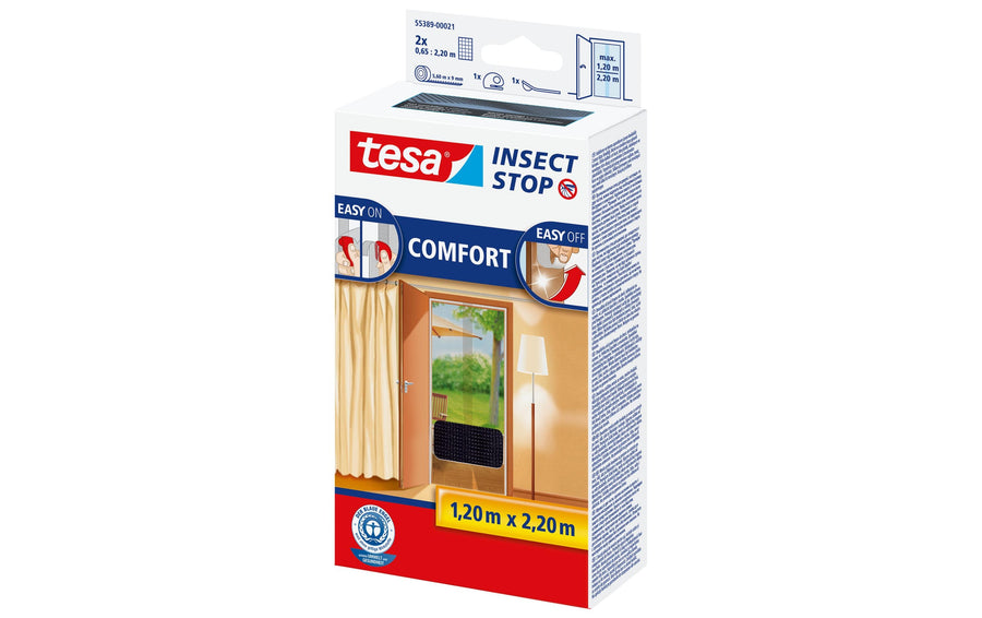 Tesa Insect Stop Tür Fliegengitter anthrazit 120 cm Garteneinrichtung tesa