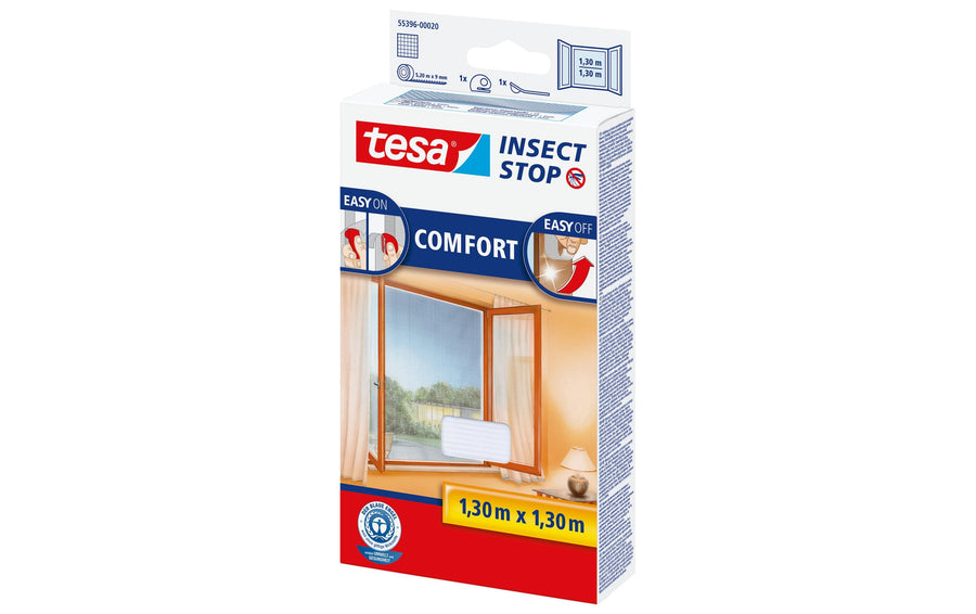 Tesa Fliegengitter Fenster Weiß 130x130 cm Schutz gegen Fluginsekten Garteneinrichtung tesa
