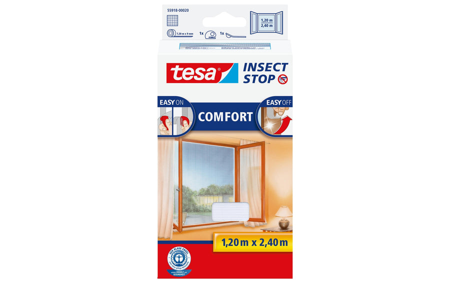 Tesa Fliegengitter Fenster Weiß Insektenschutz 120x240 cm Garteneinrichtung tesa