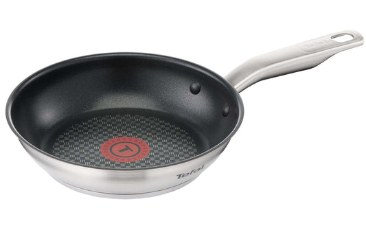 Tefal Virtuoso Edelstahl-Bratpfanne mit 24 cm Durchmesser und schwarzer Antihaftbeschichtung