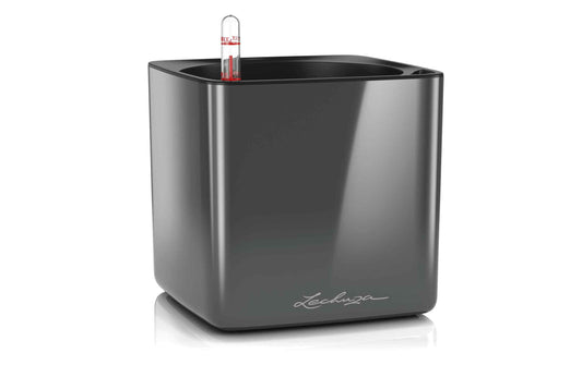 Lechuza Blumentopf CUBE Glossy 16 Schwarz glanz