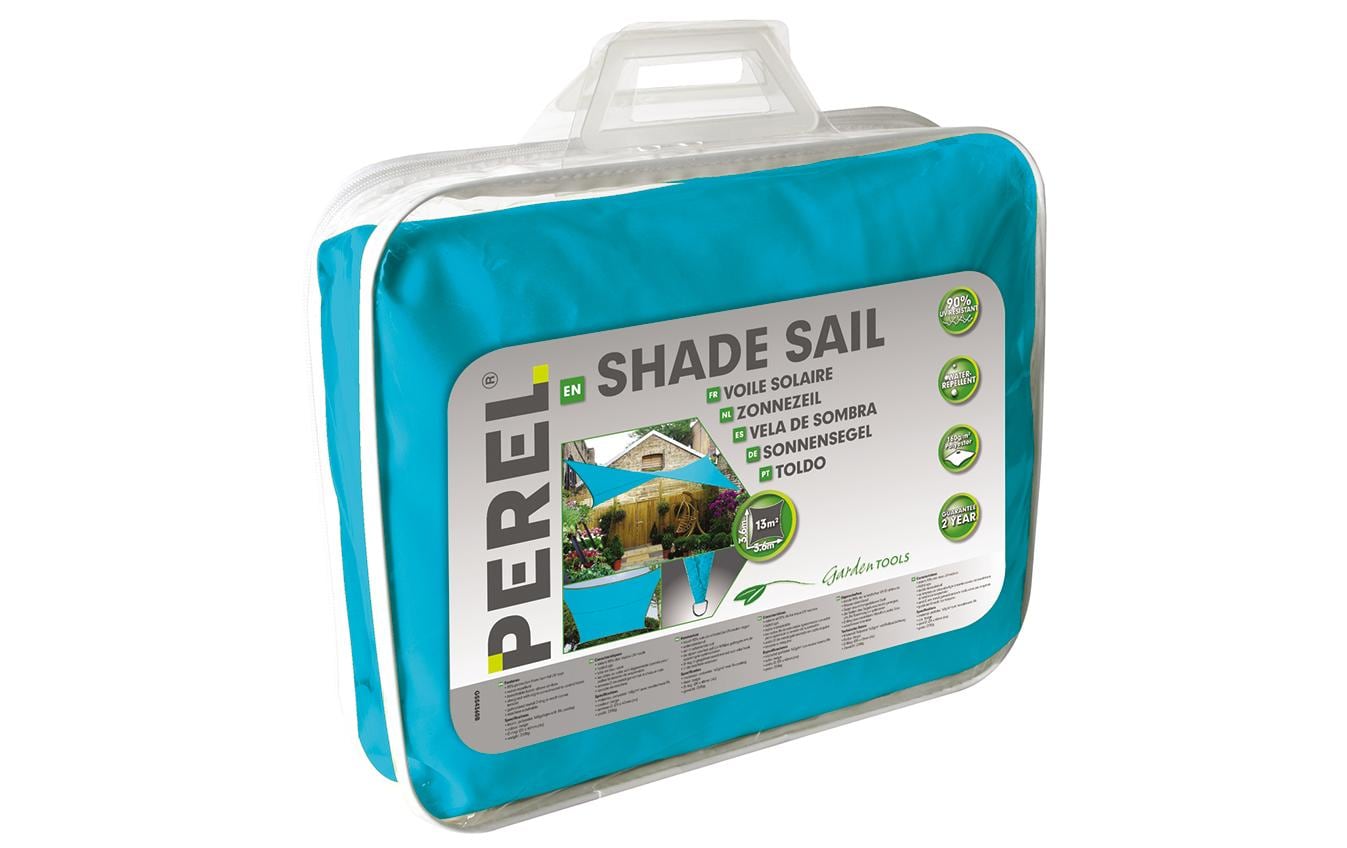 Perel Sonnensegel himmelblau wasserabweisend 5x5 m Garteneinrichtung Perel