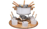Nouvel Fleischfondue-Set Larissa 23 Teile, Braun/Weiss