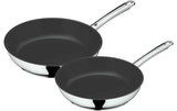 WMF Devil Bratpfannen-Set mit zwei schwarzen Pfannen und silberfarbenen Griffen