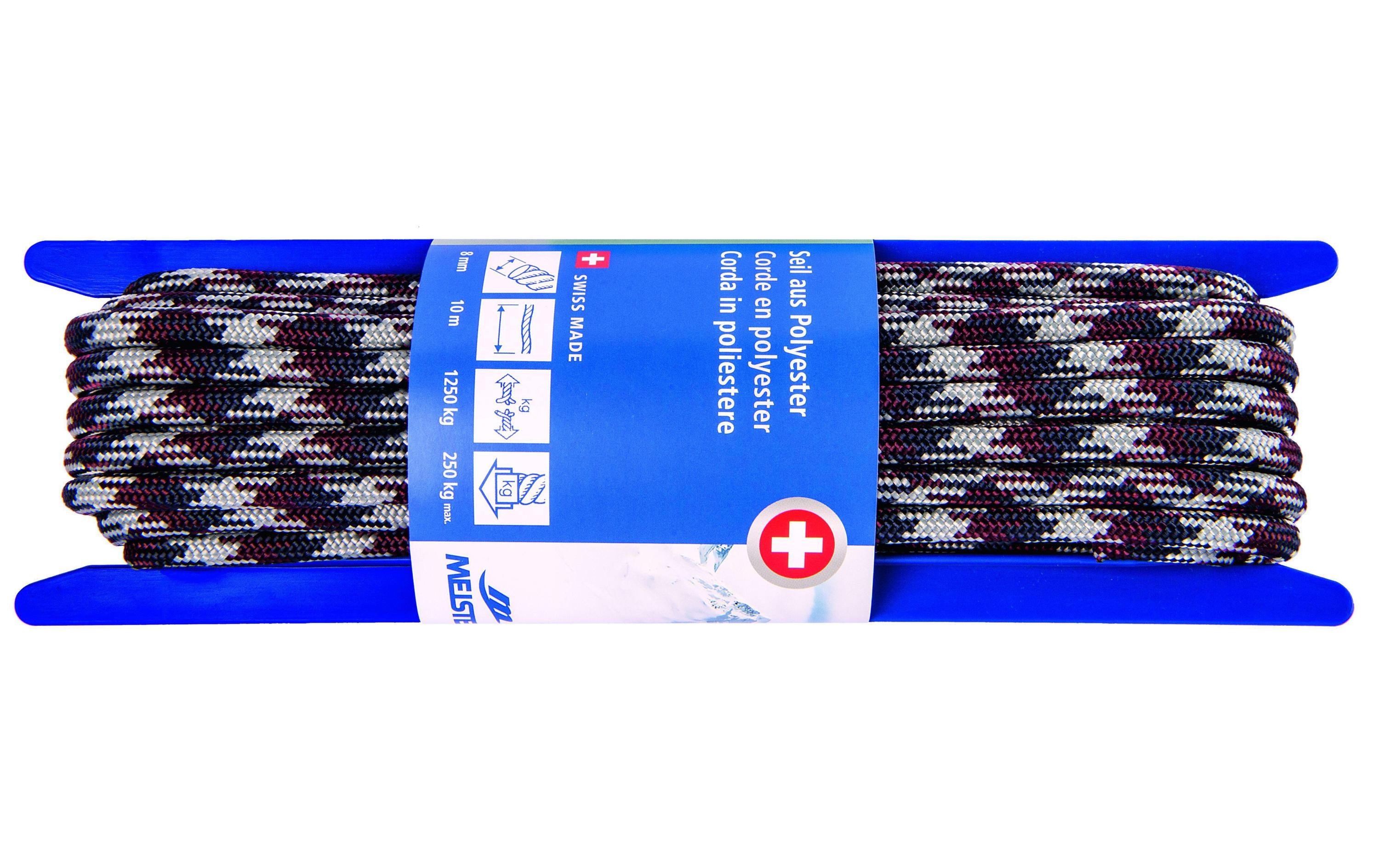 Meister Polyesterseil Ø 8 mm, 10 m, 1250 kg, Weiss-Rot
