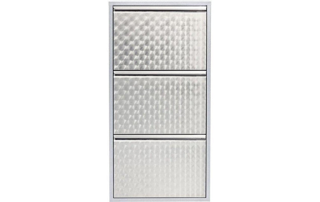 Kare Schuhschrank Caruso 3er Silber