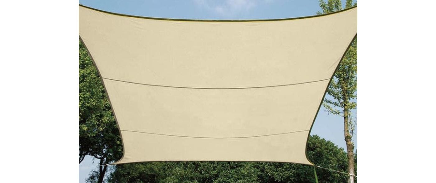 Perel Sonnensegel Quadrat wasserabweisend champagner 5x5 m Garteneinrichtung Perel