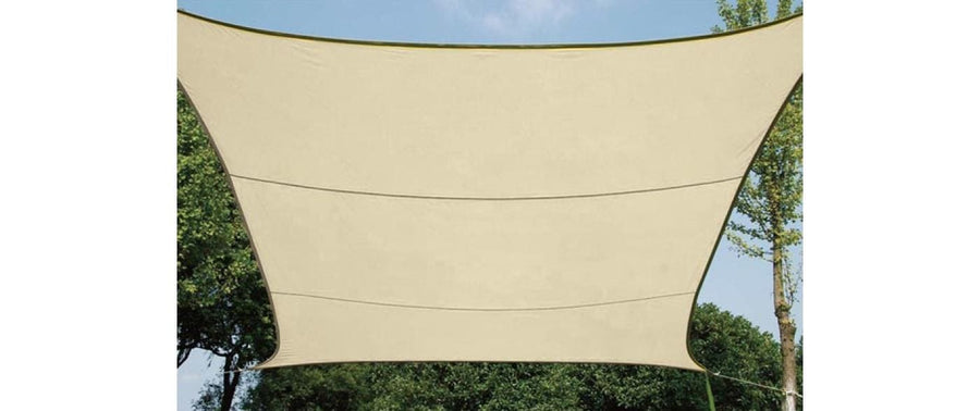 Perel Sonnensegel Quadrat wasserabweisend champagner 5x5 m Garteneinrichtung Perel