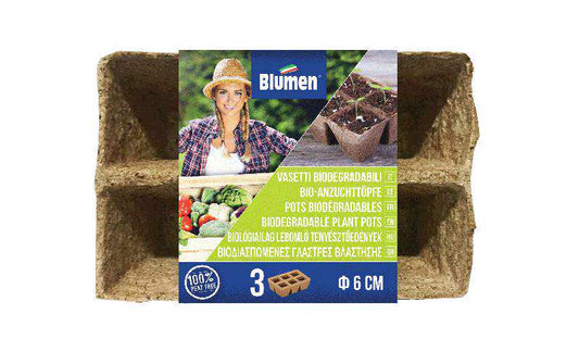 Blumen Aufzuchttöpfe Bio 6 cm quadratisch, 18 Stück