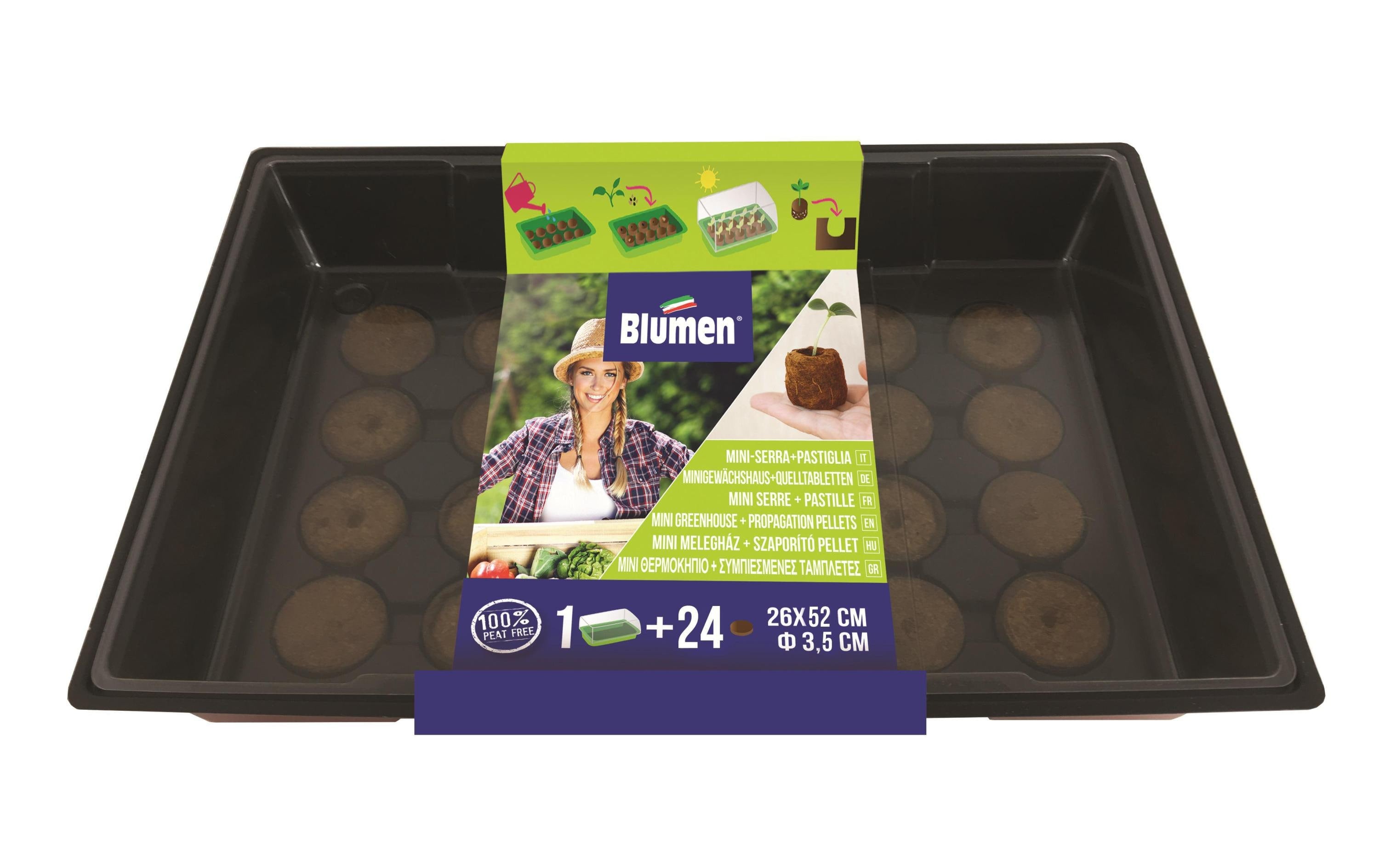 Blumen Gewächshaus + 24 Kokosquelltabletten