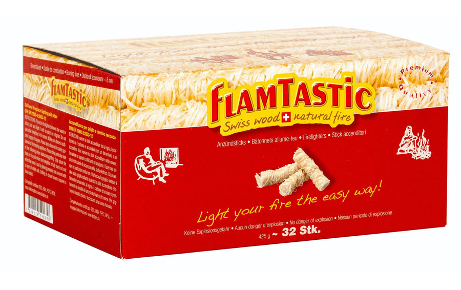 Flamtastic Feueranzünder aus Schweizer Holz – ideal für Grill und Feuer Grills & Feuerstellen Flamtastic