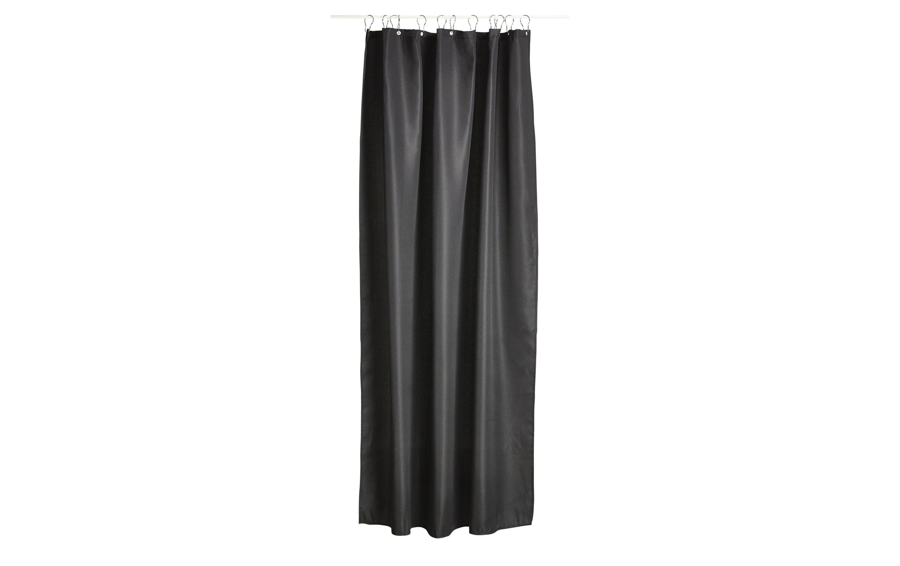 Zone Denmark Duschvorhang Lux 180 cm x 200 cm, Schwarz